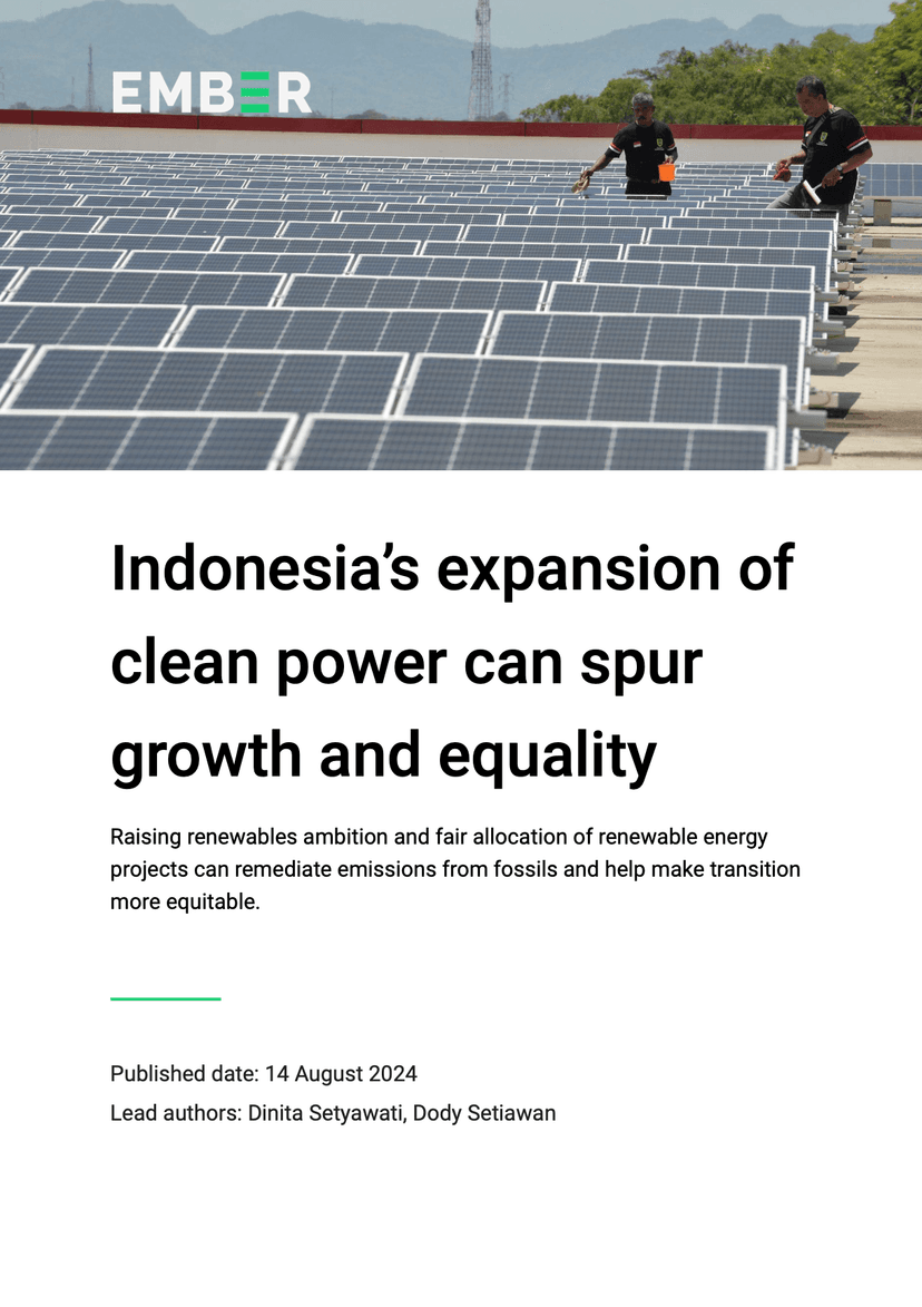 Indonesia's expansion of clean power can spur growth and equality